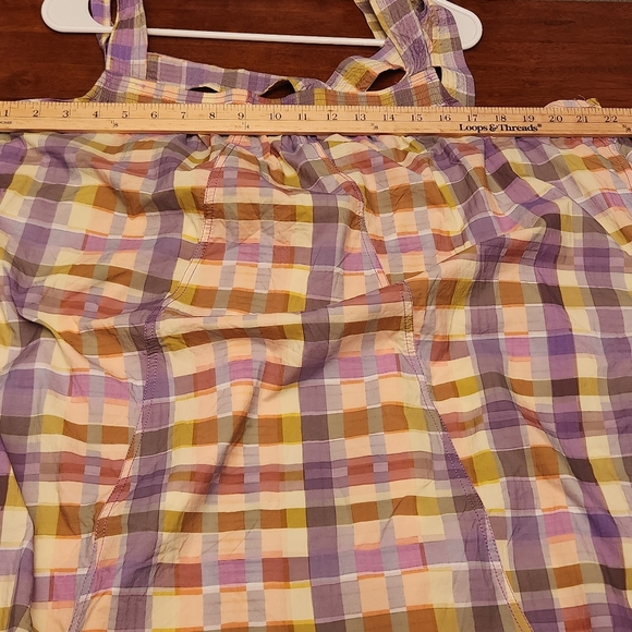 Anthropologie + Daily Practice Coming Up Midi Dress Lilac Plaid XL Boho Coquette - Picture 7 of 8